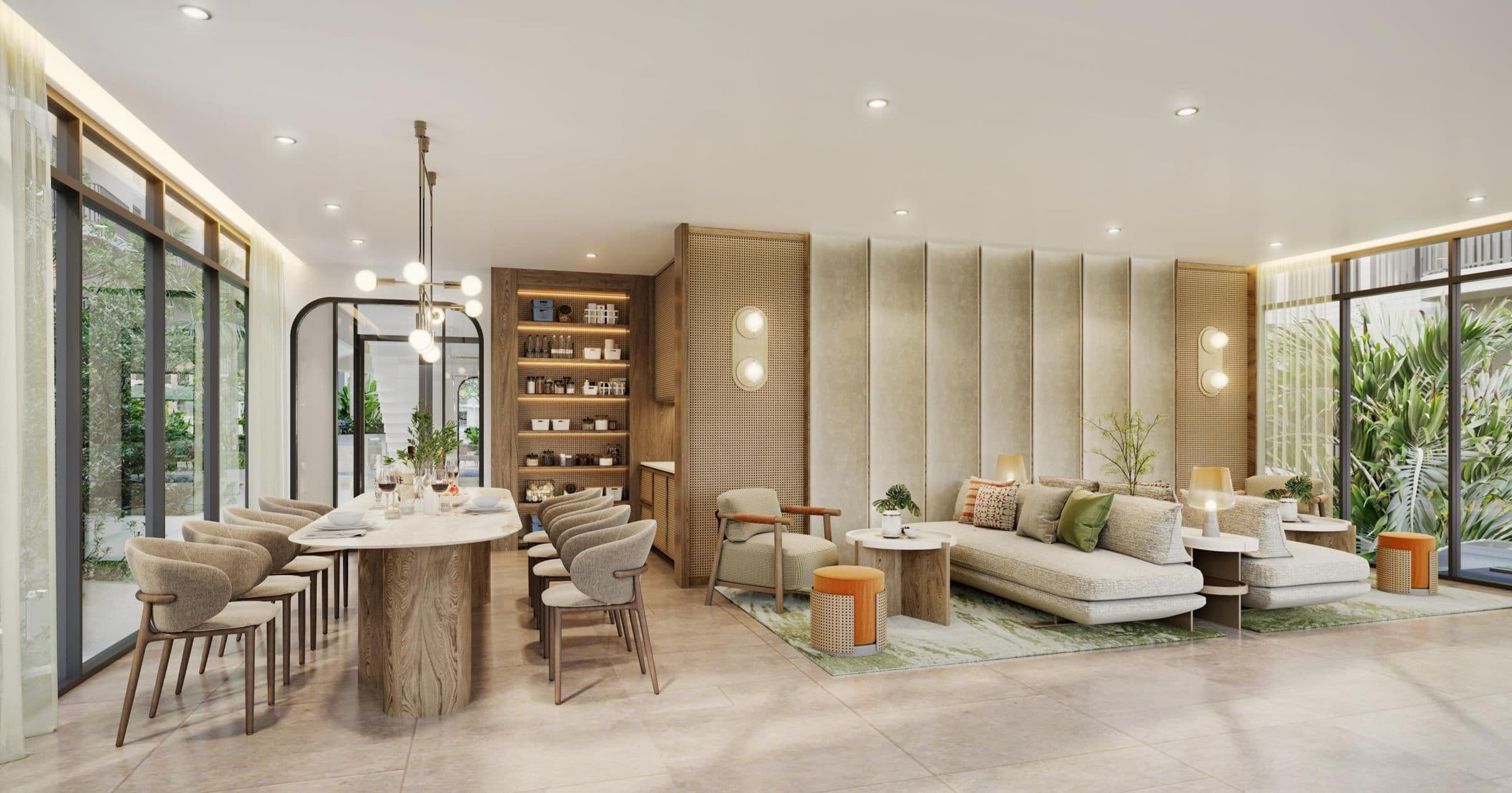 Dining lounge with shared pantry